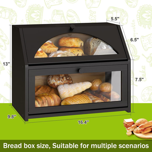 Bread Box For Kitchen Countertop, Clear Bread Box 3 Layers, Bread Storage, Bread Container, Food Safe Clear Bread Storage For Bread
